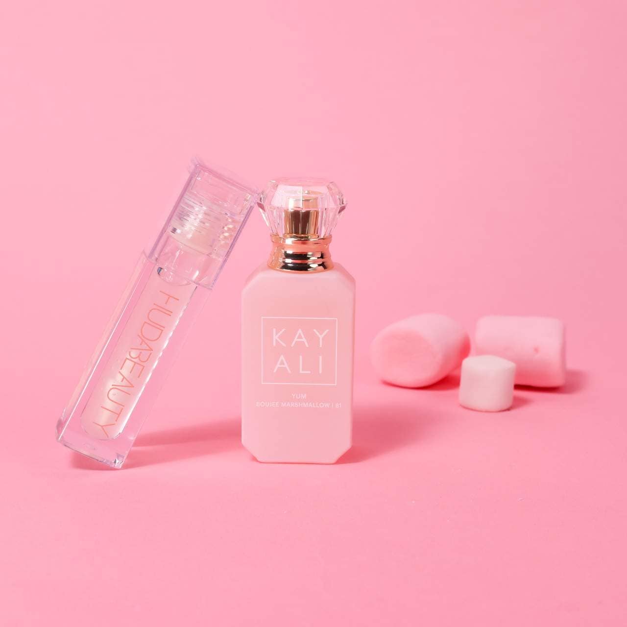 KAYALI YUMMY KISS SET - Yum Marshmallow + Faux Filler Gloss Glassy - Perfume