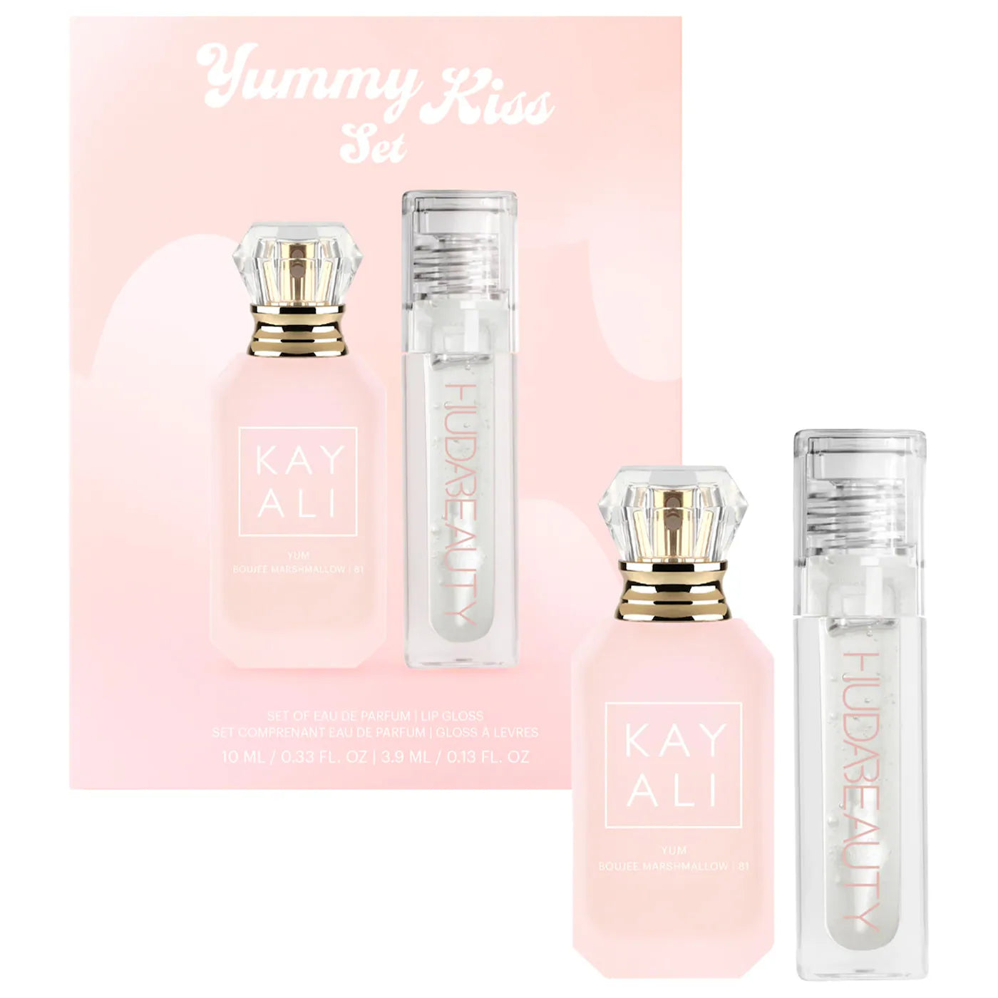KAYALI YUMMY KISS SET - Yum Marshmallow + Faux Filler Gloss Glassy - Perfume
