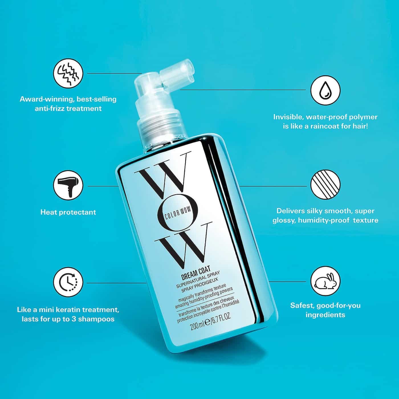 Mini Spray para pelo 50 ml Anti-Frizz - WOW